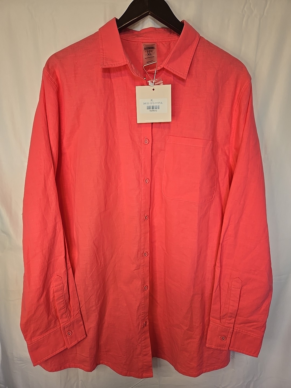 Kittenish Women Pink Long Sleeve Button-Down Shirt XL NWT 0610